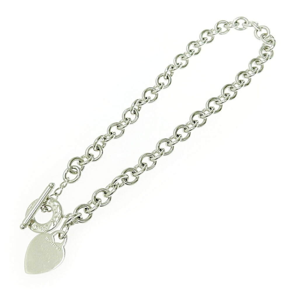TIFFANY Co Silver Heart Toggle Chain Necklace